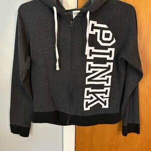 Victoria Secret Pink Black and Gray Zip Up